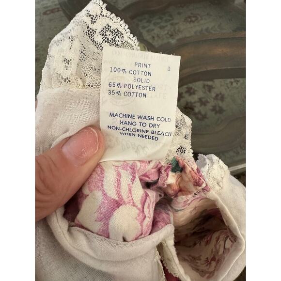 Vintage Celeste Kids Girls Floral Print Lace Trim Dress Size 7 80s 90s - Picture 7 of 8